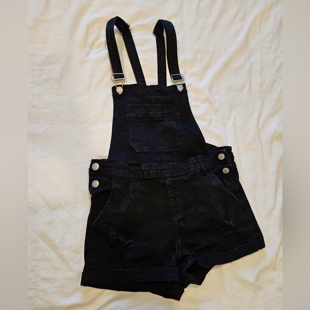Black Denim Overalls